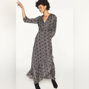 ba&sh Pisy Faux-Wrap Maxi French Dress European size 1/US Size Small